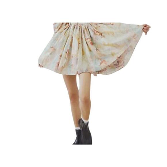 Free People Selkie The Cottage Puff Mucha Babydoll Puff Sleeve Mini Dress Size M - Picture 4 of 13